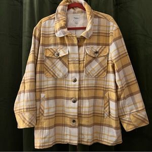 Kensie Flannel Yellow Jacket Size L